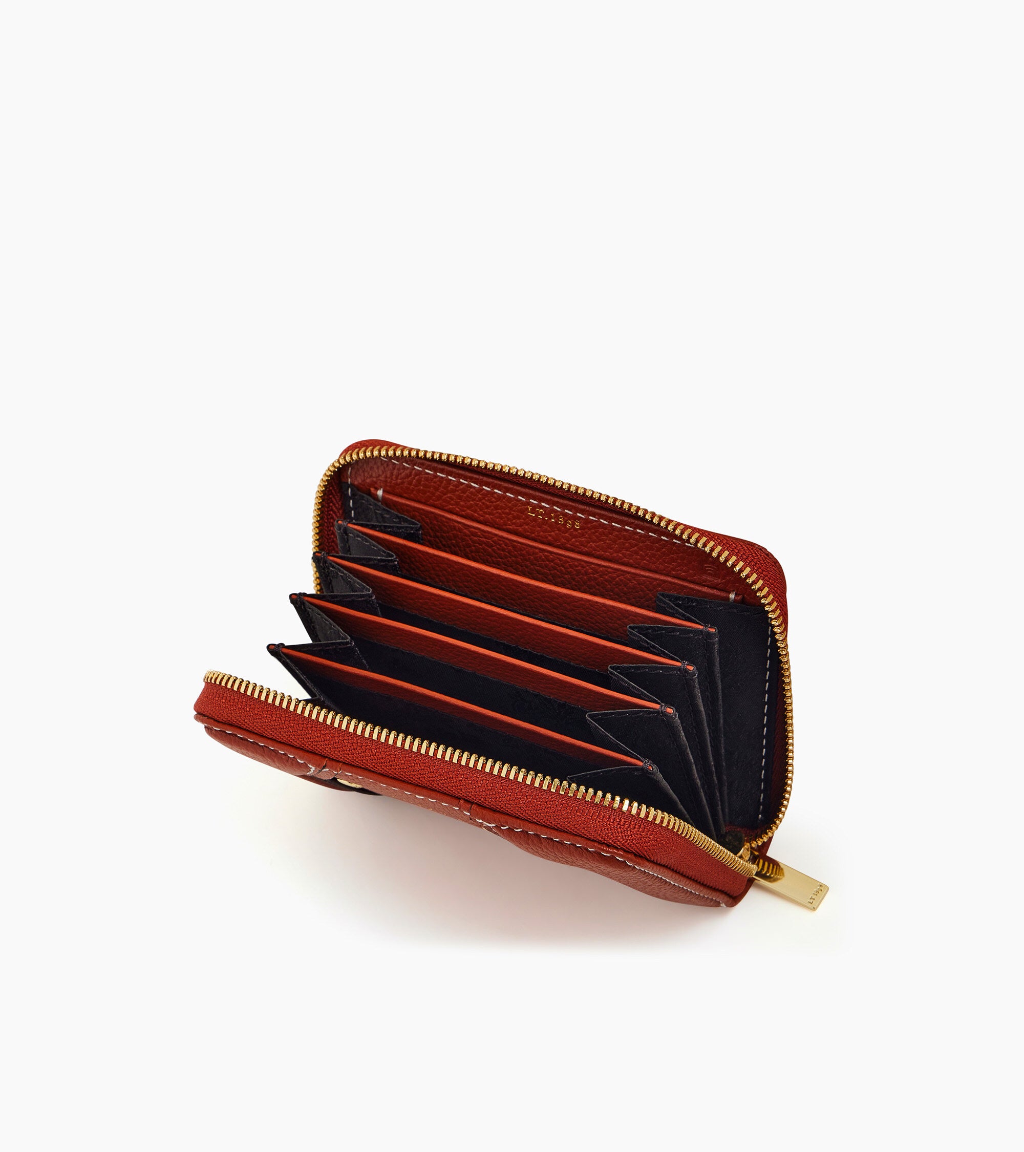 Porte cartes zippé Ella en cuir grainé