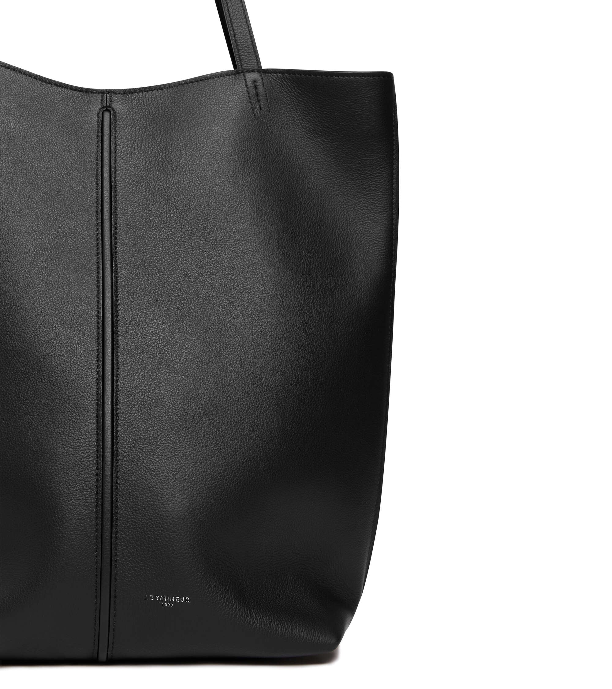 Mittelgroße Cabas-Tasche Hortense aus doppelseitig genarbtem Leder