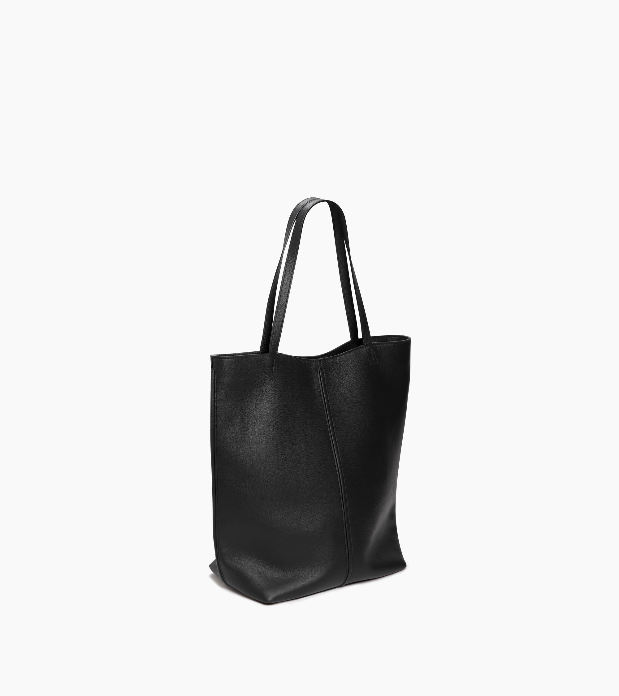 Mittelgroße Cabas-Tasche Hortense aus doppelseitig genarbtem Leder