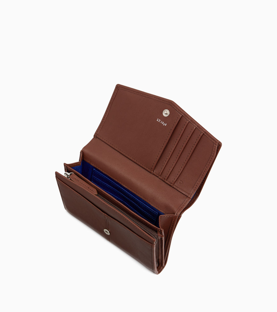 Große Reißverschlussbrieftasche Charlotte aus glattem Leder