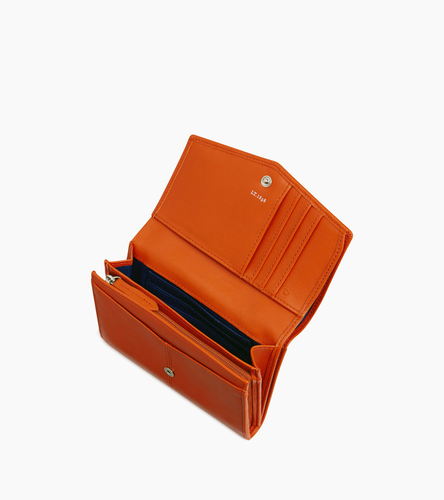 Große Reißverschlussbrieftasche Charlotte aus glattem Leder