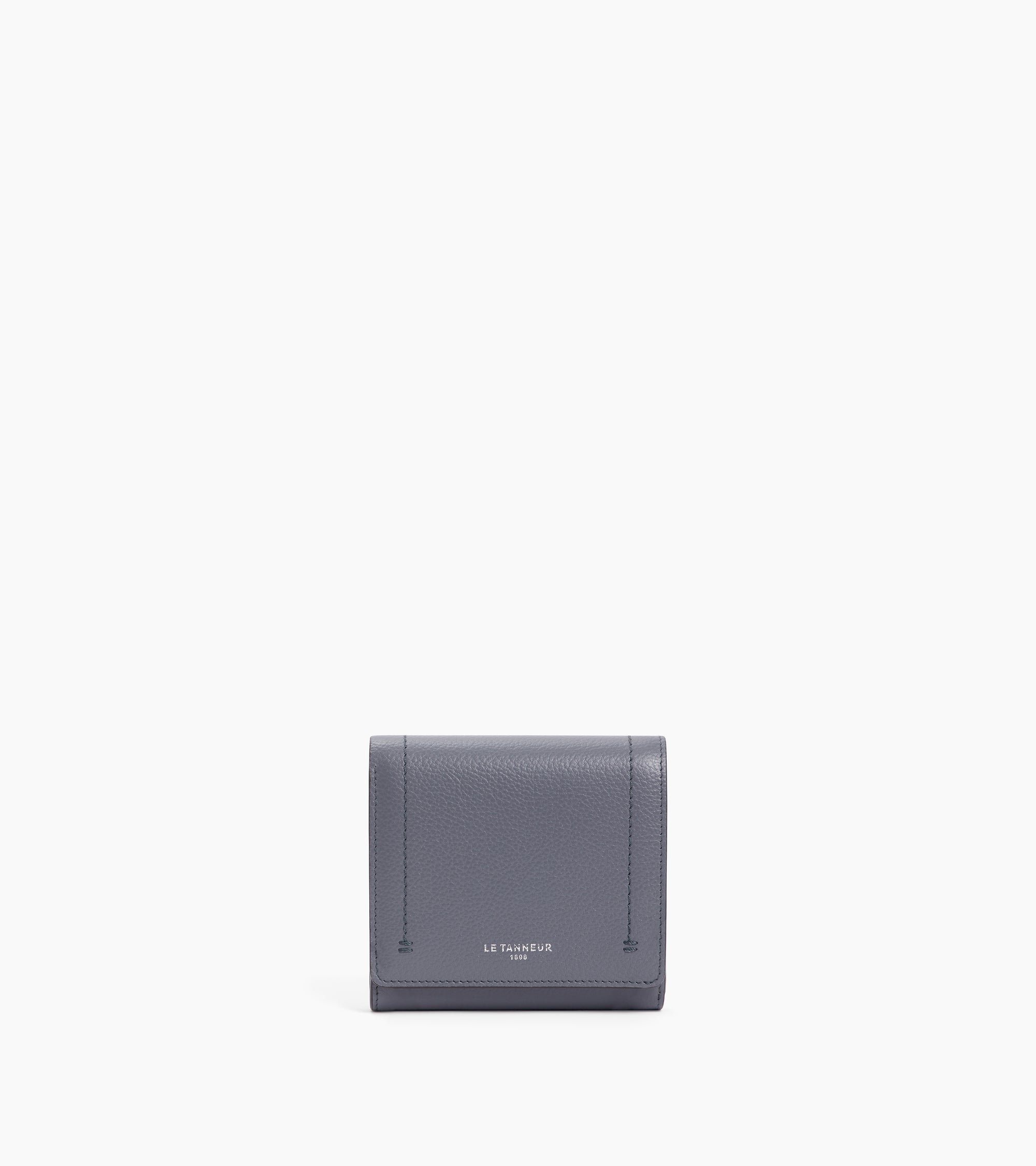 Louison small wallet with flap in grained leather