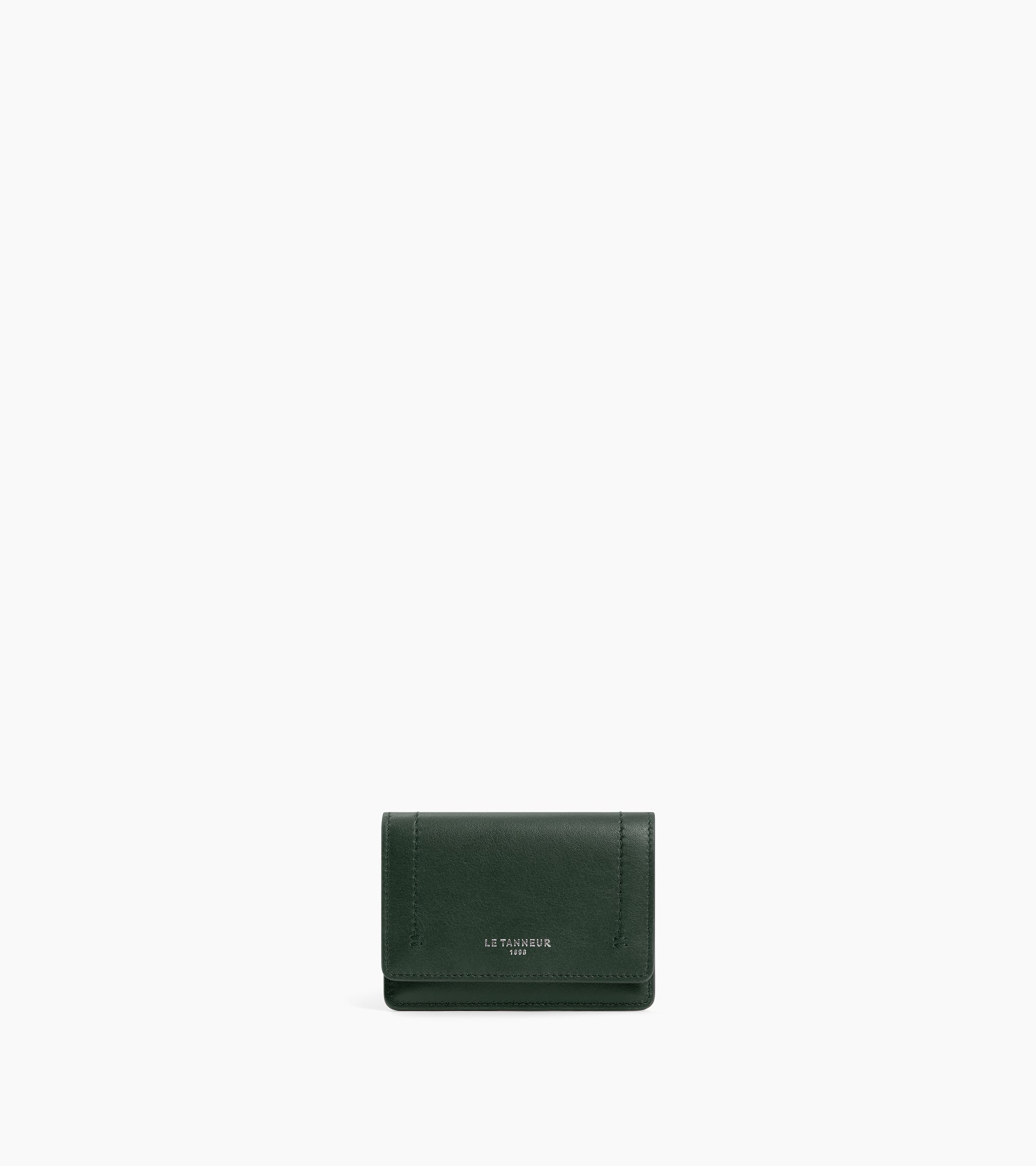 Louison small card holder with flap in smooth leather
