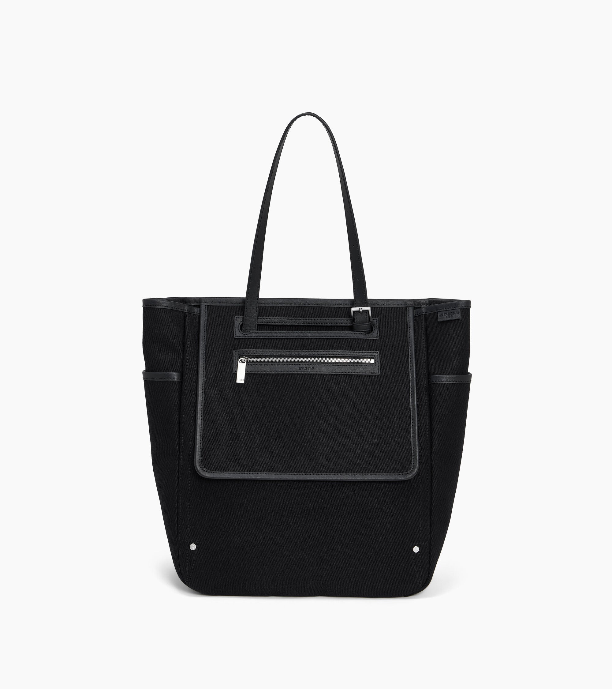 Solveig medium tote bag in cotton canvas and smooth leather