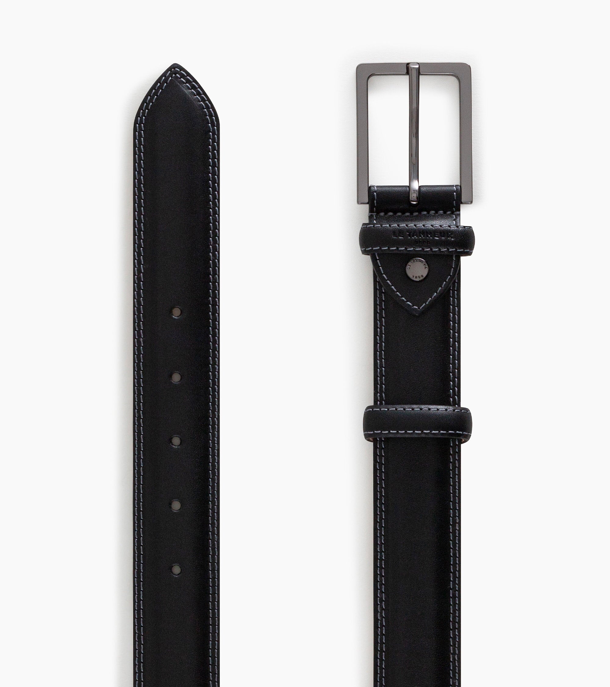 Ceinture homme avec boucle carrée Martin en cuir lisse